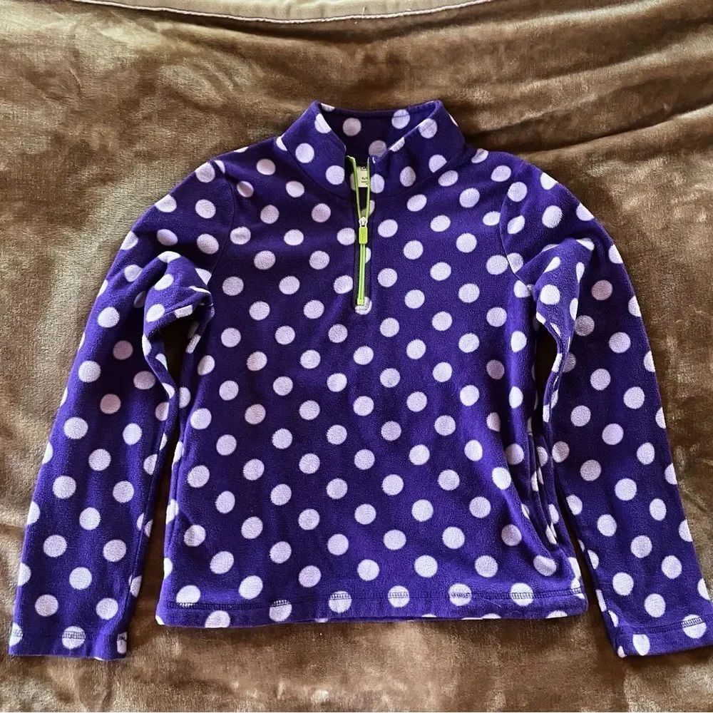 Danskin Girls Purple and White Polka Dot Sweater with Zip Size 14-16